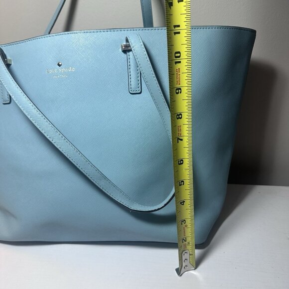 Kate Spade New York Tote Celeste Blue Large Cedar Street Leather Zip Closure - Picture 15 of 16